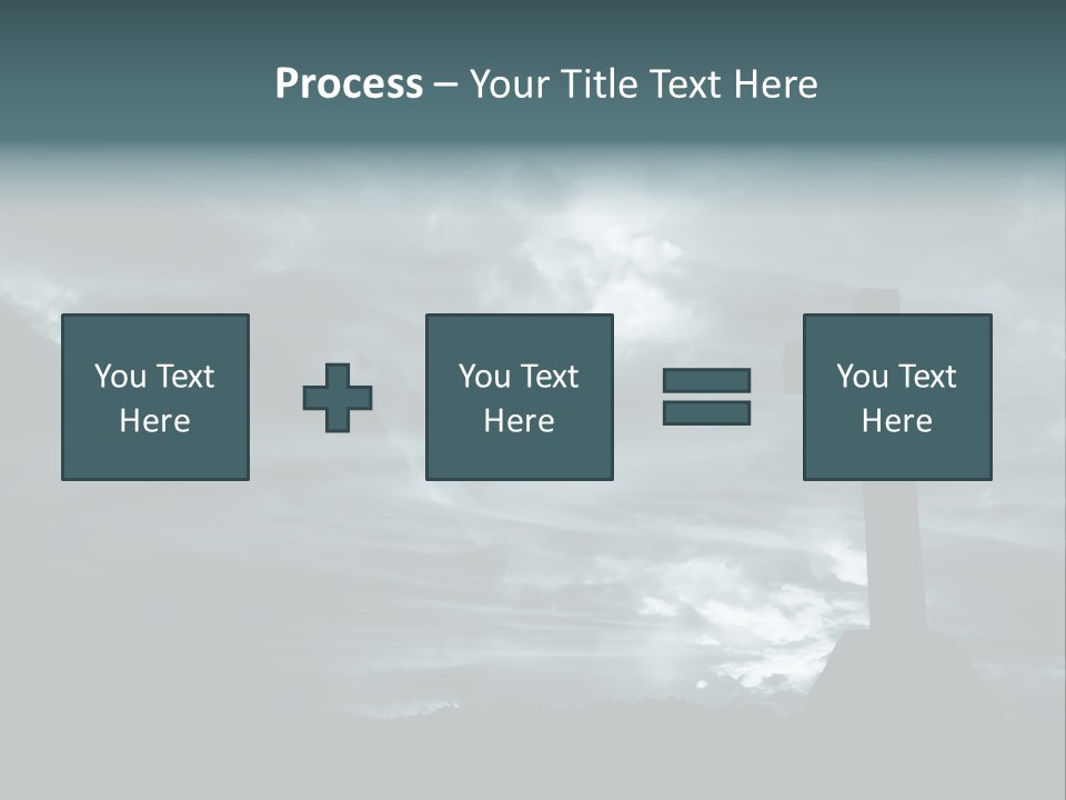 Cross Silhouette And The Clouds At The Mountain PowerPoint Template