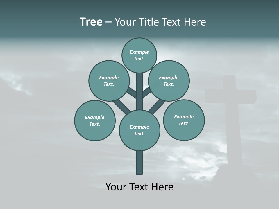 Cross Silhouette And The Clouds At The Mountain PowerPoint Template