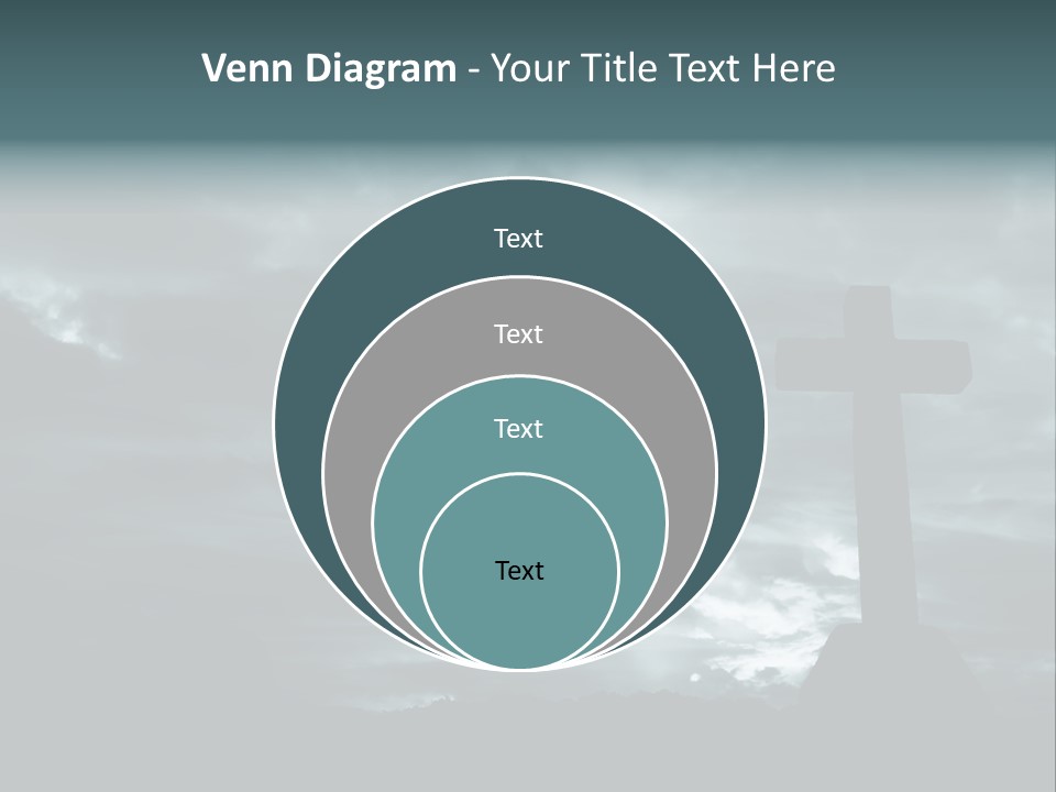 Cross Silhouette And The Clouds At The Mountain PowerPoint Template