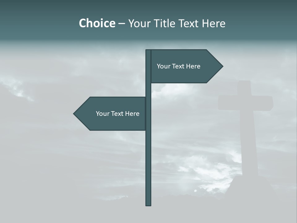 Cross Silhouette And The Clouds At The Mountain PowerPoint Template