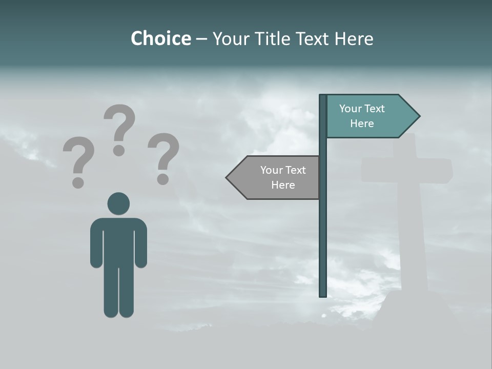 Cross Silhouette And The Clouds At The Mountain PowerPoint Template