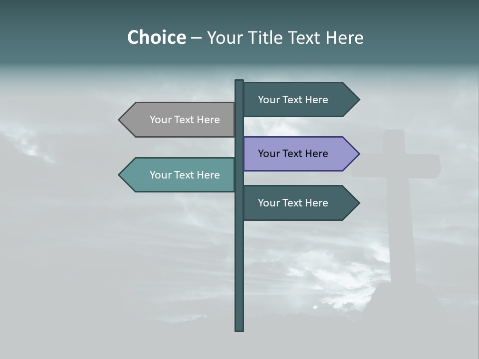 Cross Silhouette And The Clouds At The Mountain PowerPoint Template