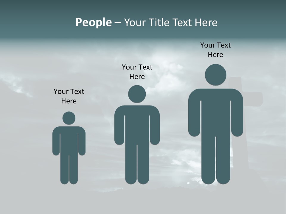 Cross Silhouette And The Clouds At The Mountain PowerPoint Template