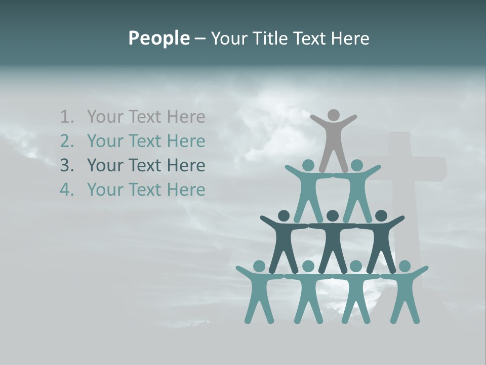 Cross Silhouette And The Clouds At The Mountain PowerPoint Template