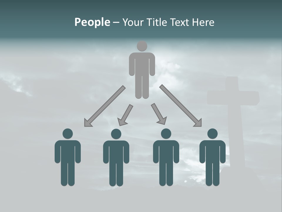 Cross Silhouette And The Clouds At The Mountain PowerPoint Template