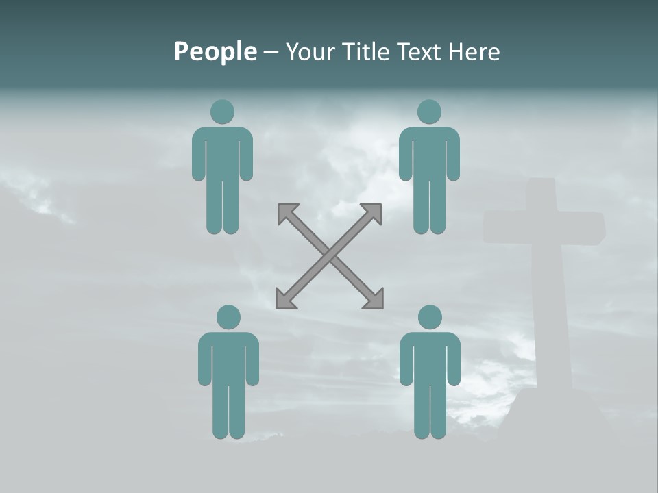 Cross Silhouette And The Clouds At The Mountain PowerPoint Template