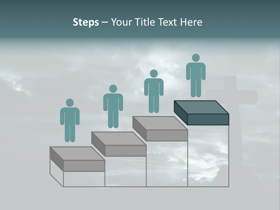 Cross Silhouette And The Clouds At The Mountain PowerPoint Template