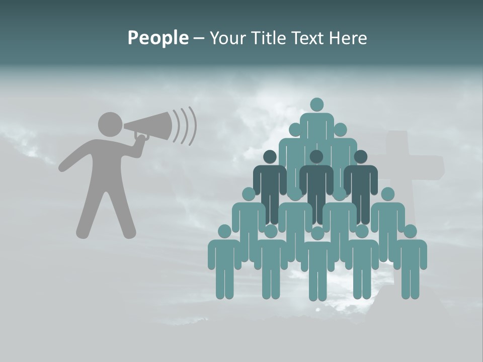 Cross Silhouette And The Clouds At The Mountain PowerPoint Template