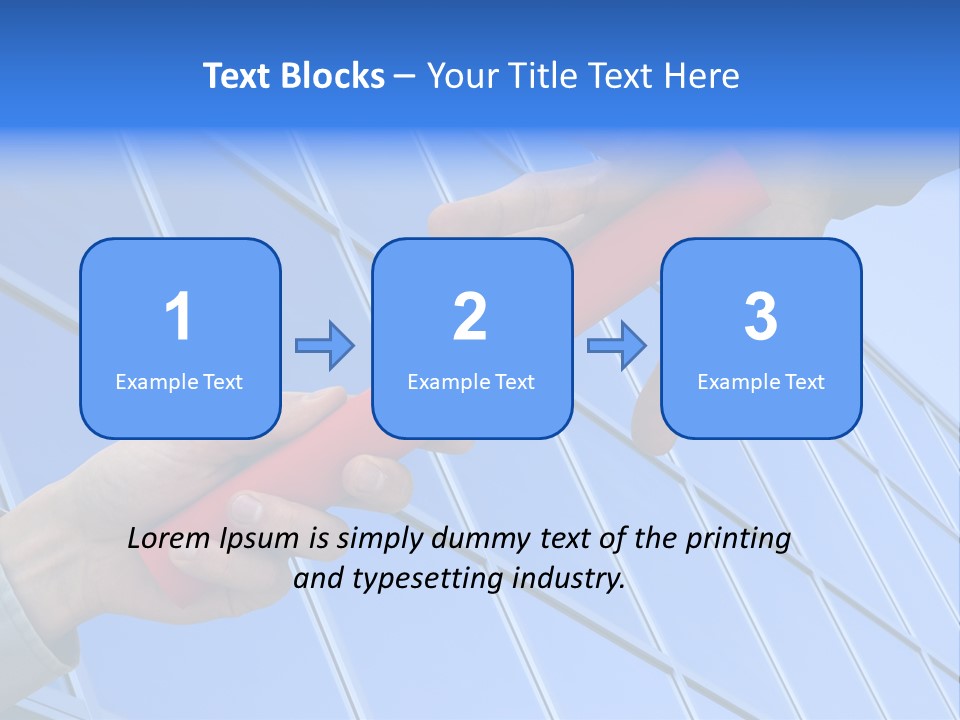 One Businessman Passing A Red Baton To Another Businessman Over Blue Office Building. Symbol Of Teamwork, Helping And Partnership. PowerPoint Template