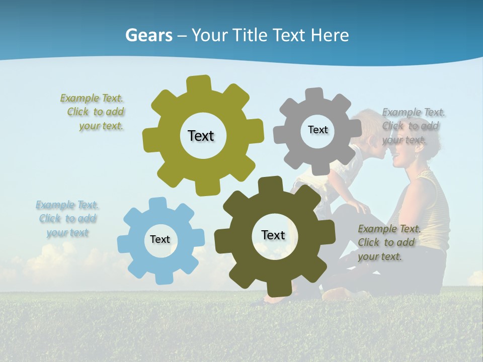 Mother With Son On Sundown Kiss By Nose PowerPoint Template