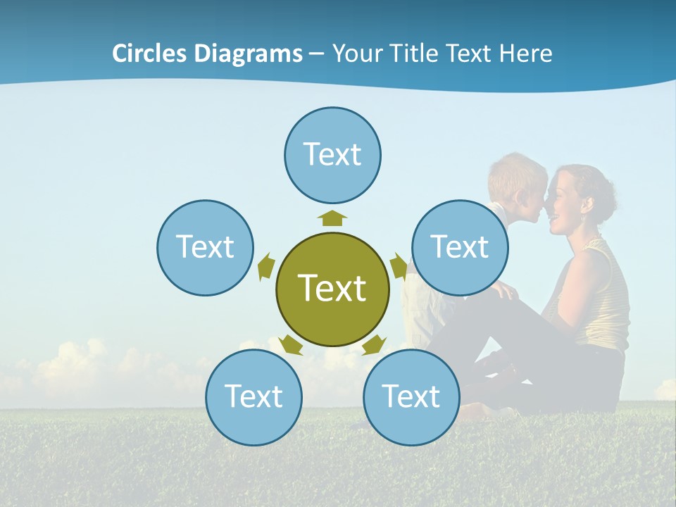 Mother With Son On Sundown Kiss By Nose PowerPoint Template