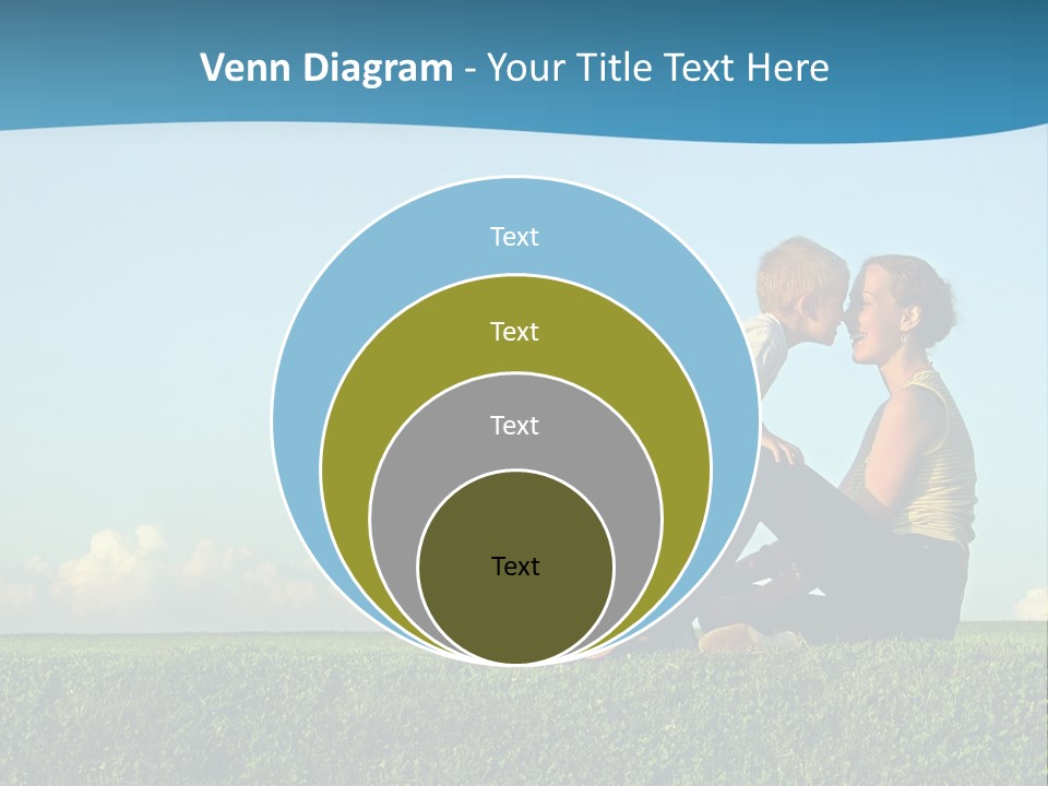 Mother With Son On Sundown Kiss By Nose PowerPoint Template