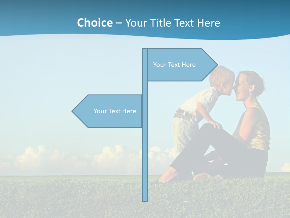 Mother With Son On Sundown Kiss By Nose PowerPoint Template
