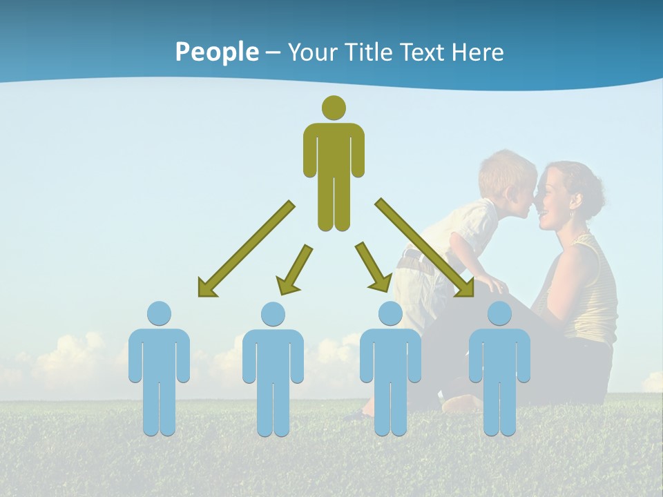 Mother With Son On Sundown Kiss By Nose PowerPoint Template