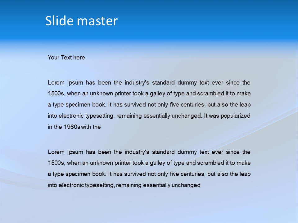 Abstract Blue Waves Background, 3D Rendering PowerPoint Template