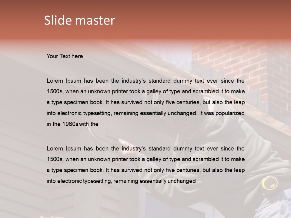Man Working On Home Ready To Hammer A Nail PowerPoint Template
