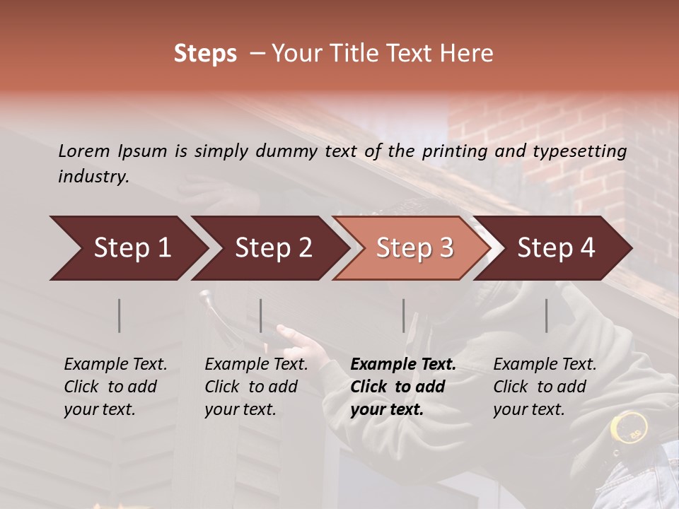Man Working On Home Ready To Hammer A Nail PowerPoint Template