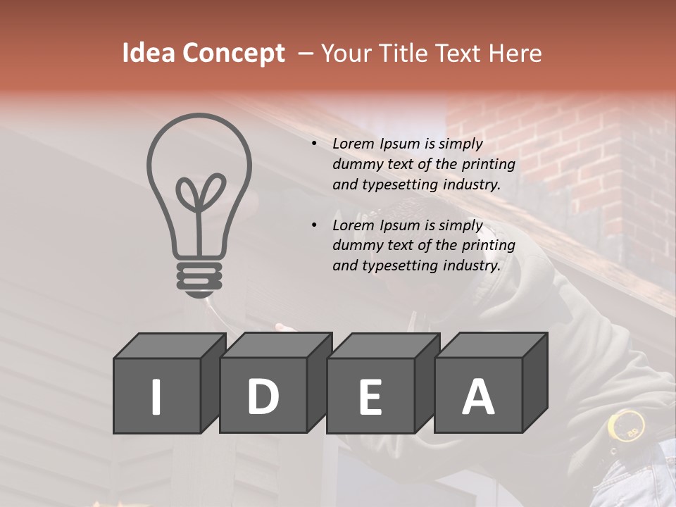 Man Working On Home Ready To Hammer A Nail PowerPoint Template