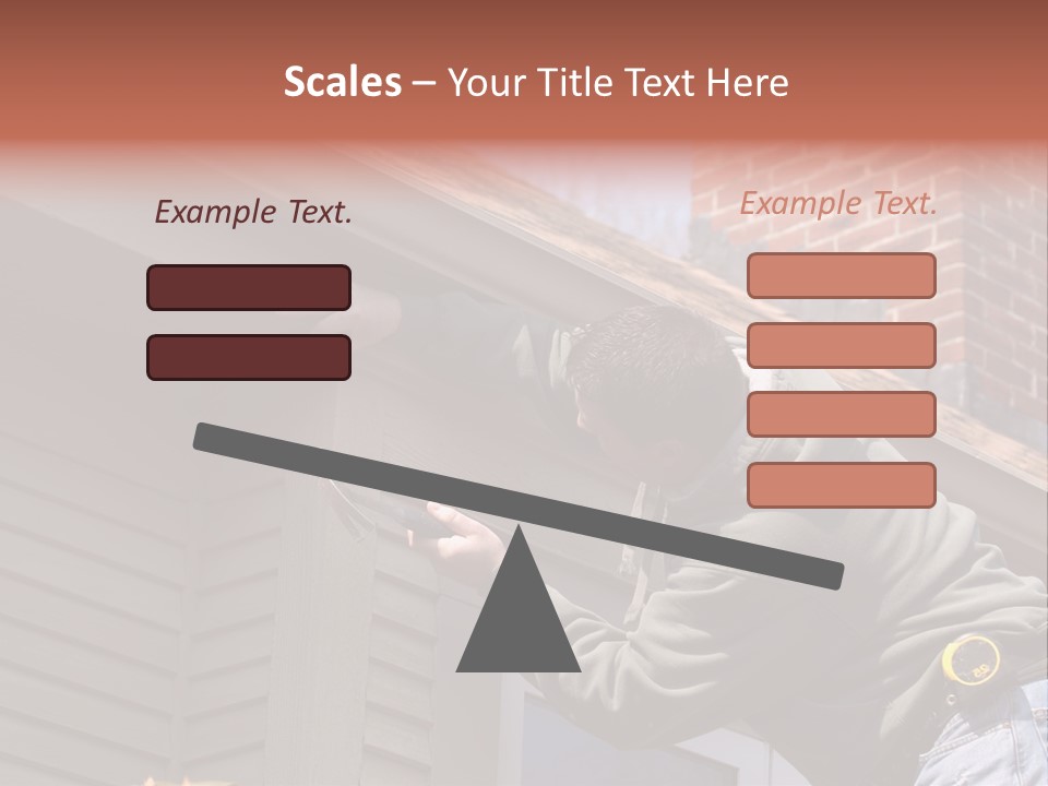 Man Working On Home Ready To Hammer A Nail PowerPoint Template