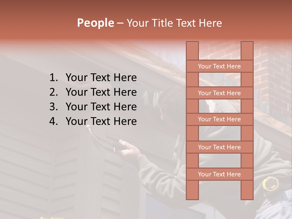 Man Working On Home Ready To Hammer A Nail PowerPoint Template