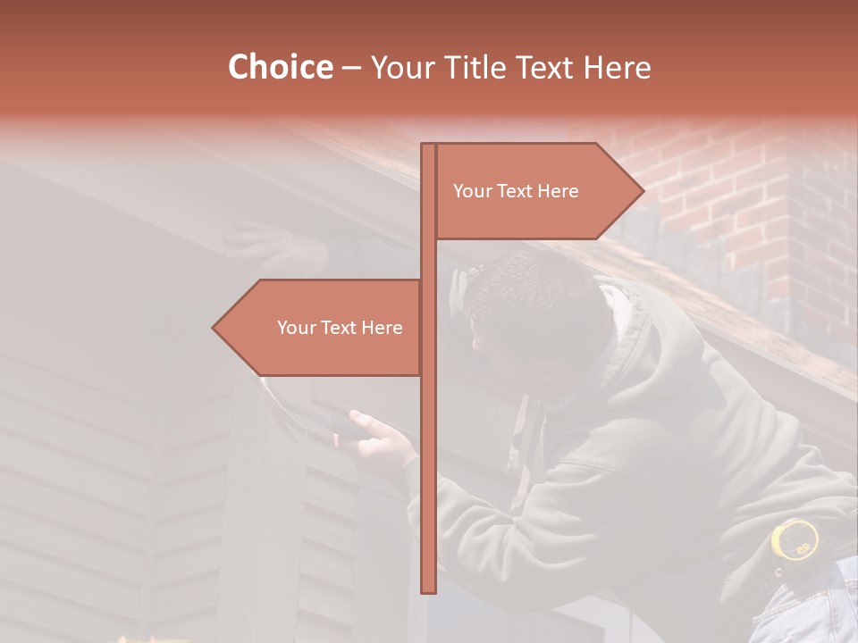 Man Working On Home Ready To Hammer A Nail PowerPoint Template
