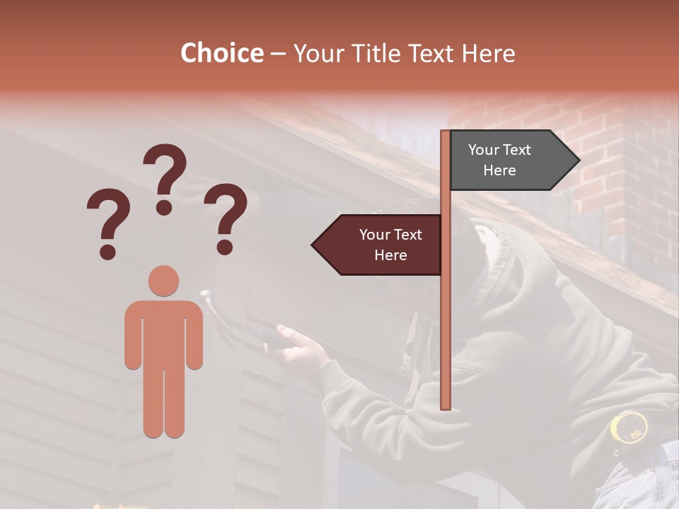 Man Working On Home Ready To Hammer A Nail PowerPoint Template