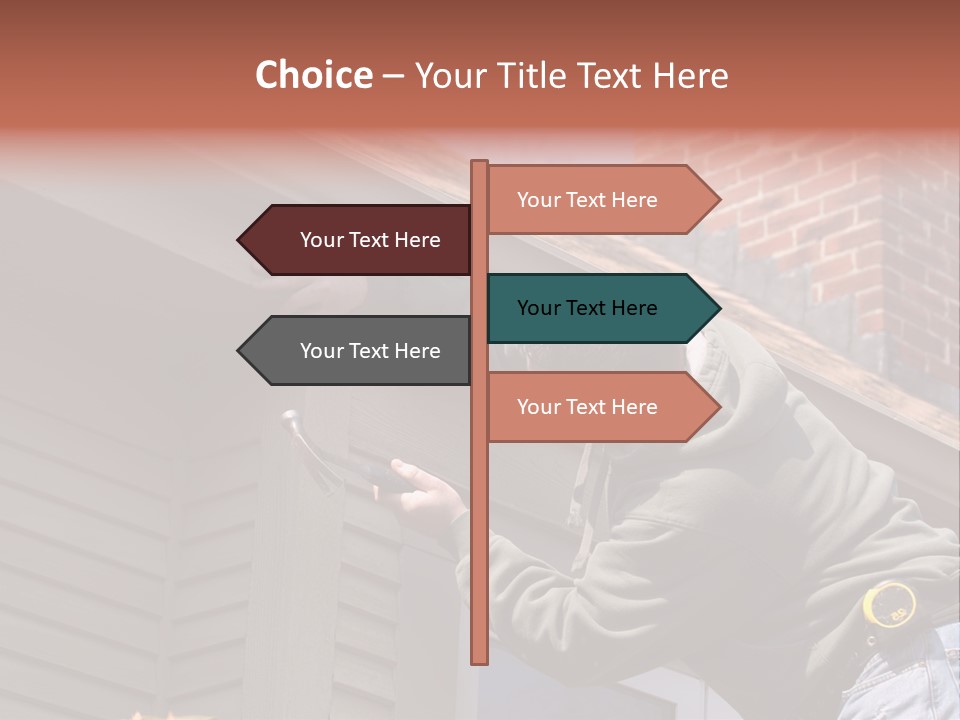 Man Working On Home Ready To Hammer A Nail PowerPoint Template