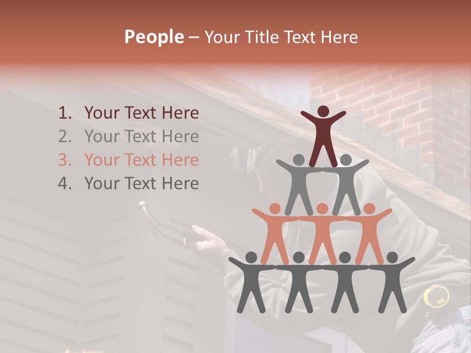 Man Working On Home Ready To Hammer A Nail PowerPoint Template
