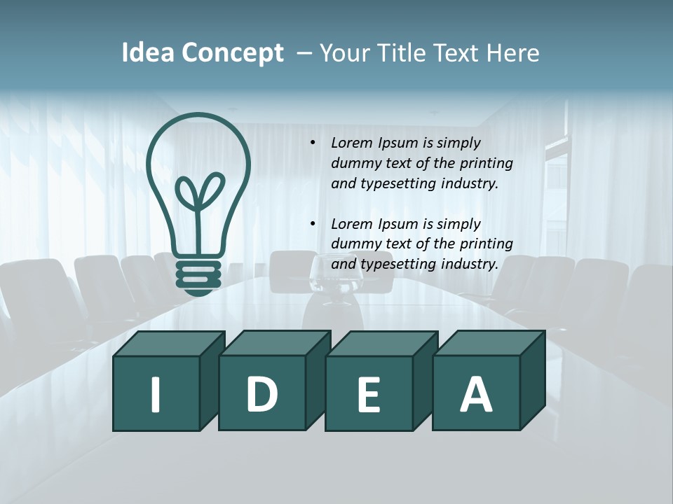 Meeting Room With Aquarium PowerPoint Template