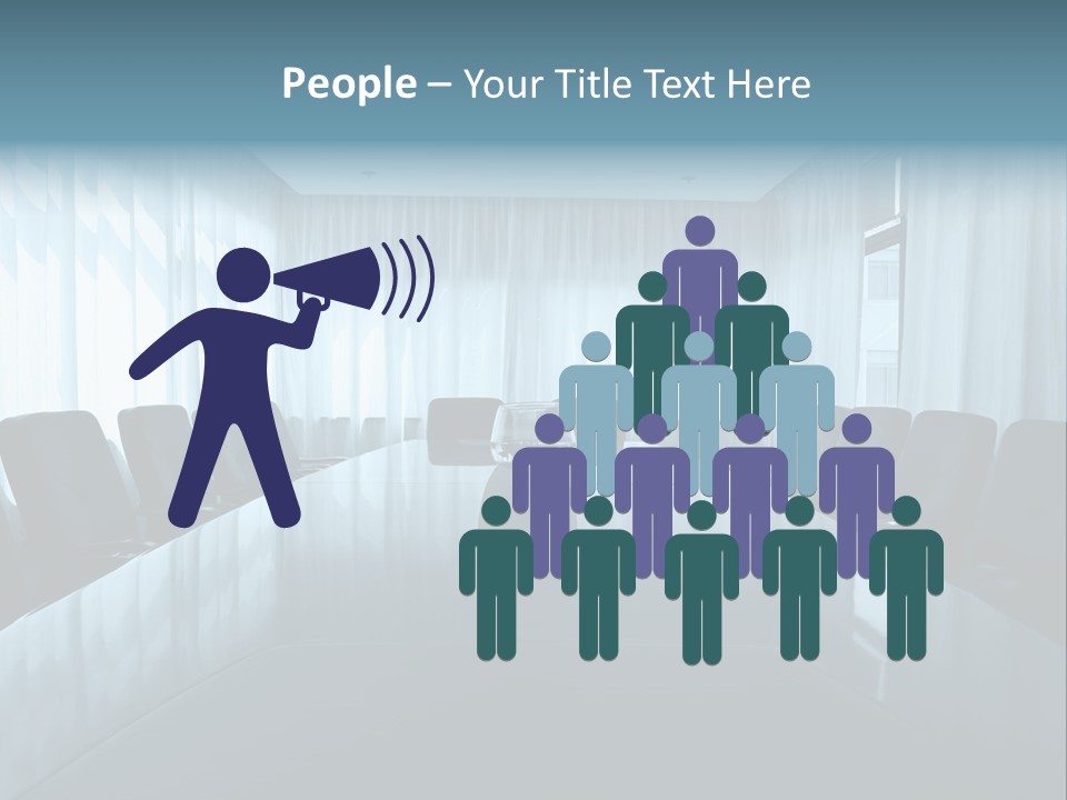 Meeting Room With Aquarium PowerPoint Template