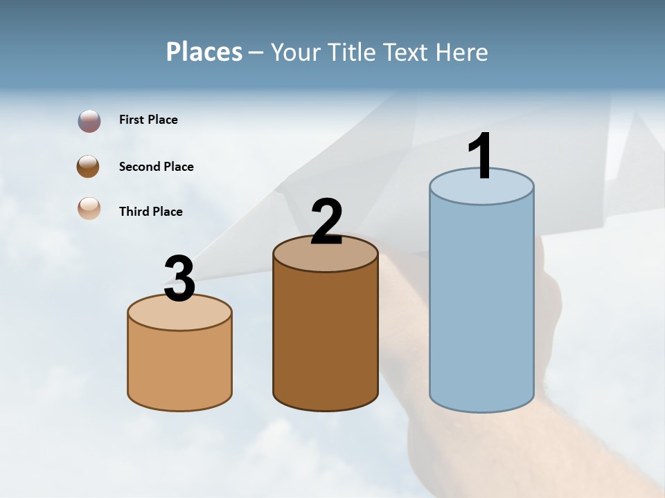 Paper Plane In Human Hand PowerPoint Template