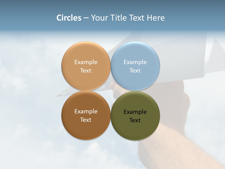 Paper Plane In Human Hand PowerPoint Template