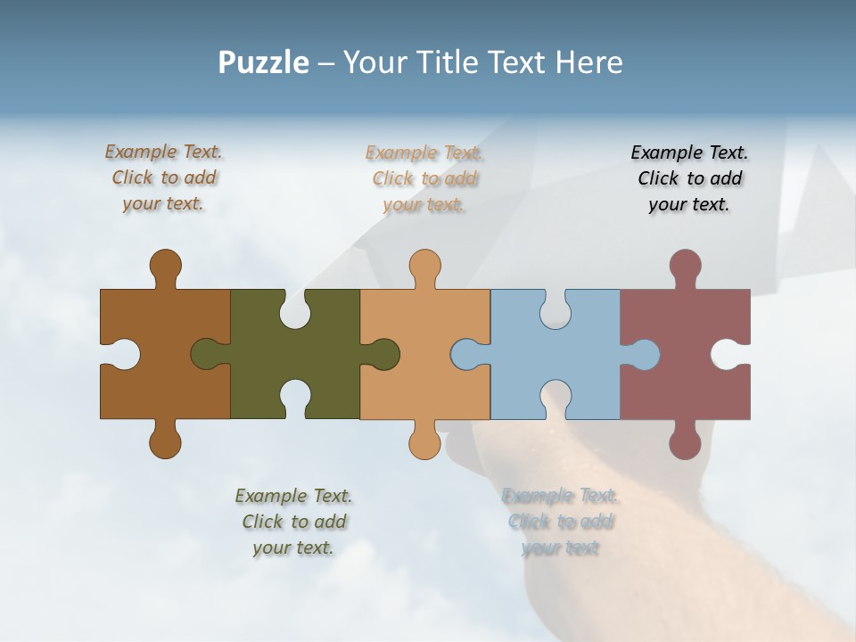 Paper Plane In Human Hand PowerPoint Template