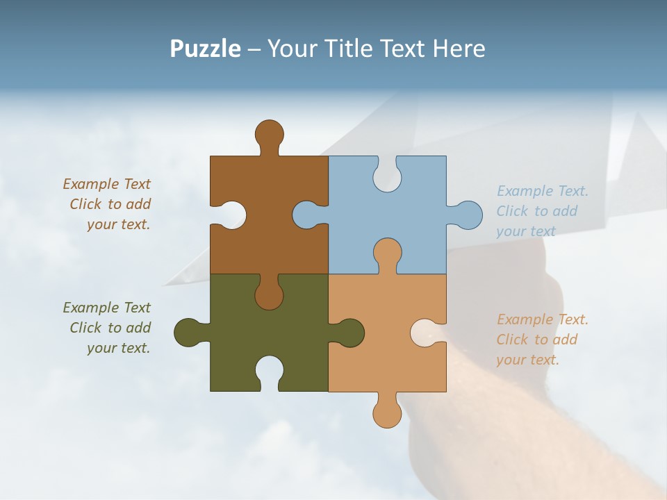 Paper Plane In Human Hand PowerPoint Template