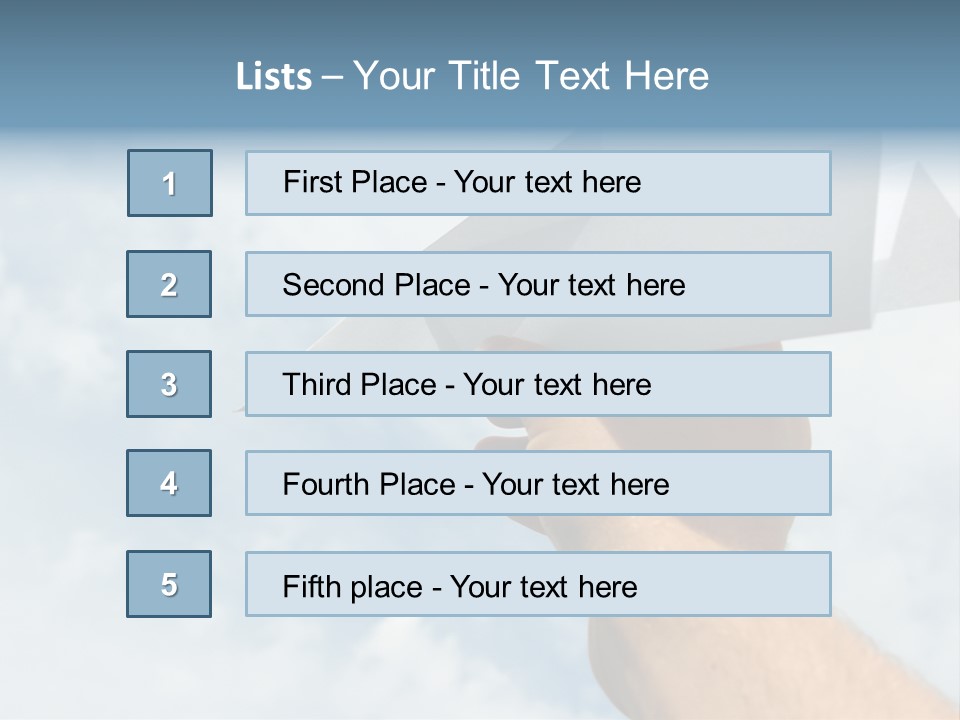 Paper Plane In Human Hand PowerPoint Template