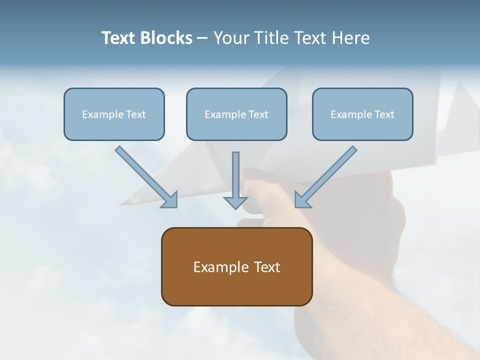 Paper Plane In Human Hand PowerPoint Template
