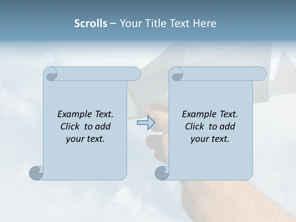 Paper Plane In Human Hand PowerPoint Template