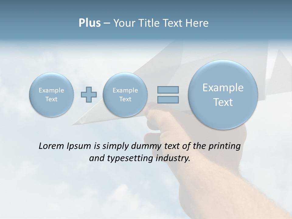 Paper Plane In Human Hand PowerPoint Template