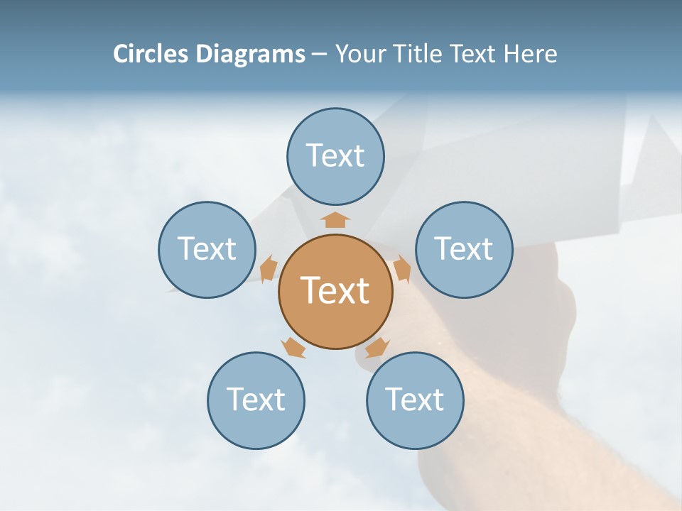 Paper Plane In Human Hand PowerPoint Template