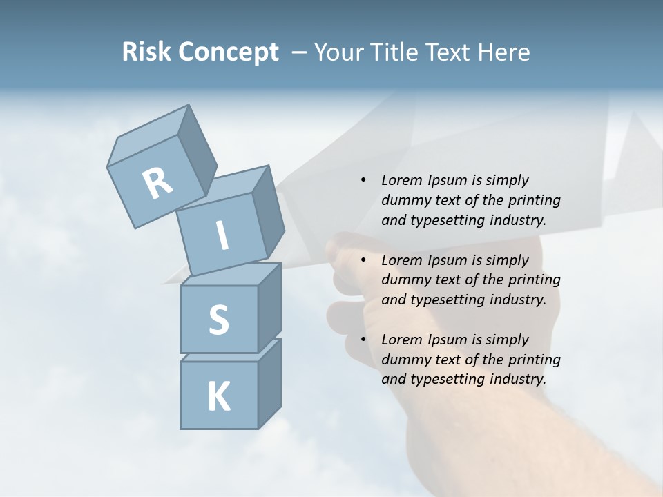 Paper Plane In Human Hand PowerPoint Template