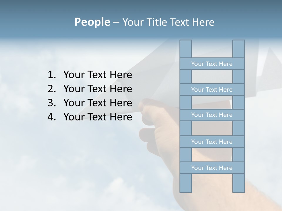 Paper Plane In Human Hand PowerPoint Template