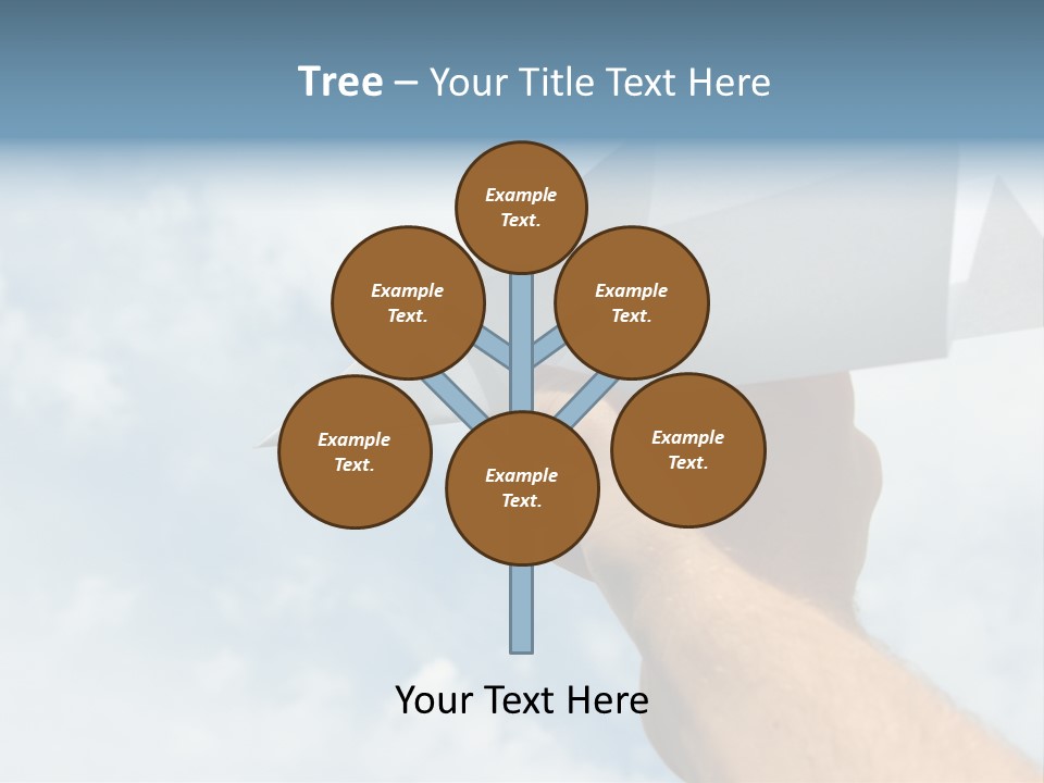 Paper Plane In Human Hand PowerPoint Template