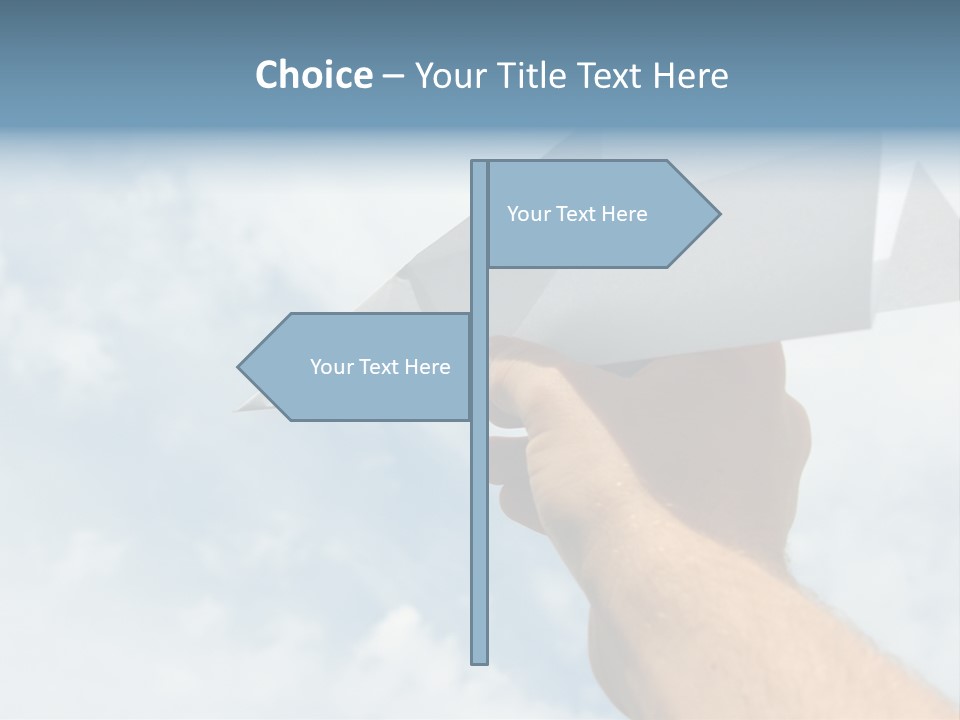Paper Plane In Human Hand PowerPoint Template