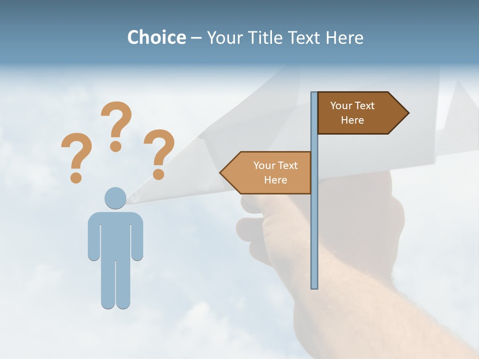 Paper Plane In Human Hand PowerPoint Template