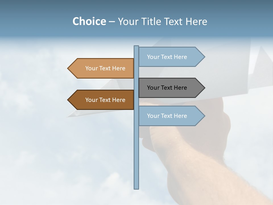 Paper Plane In Human Hand PowerPoint Template