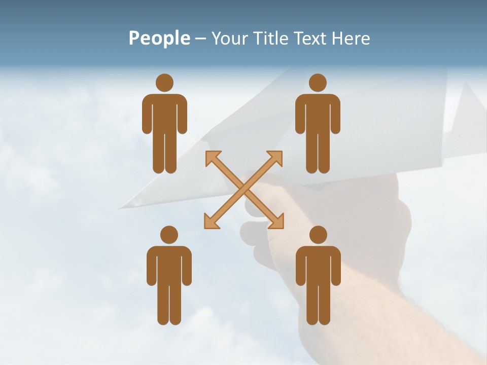 Paper Plane In Human Hand PowerPoint Template