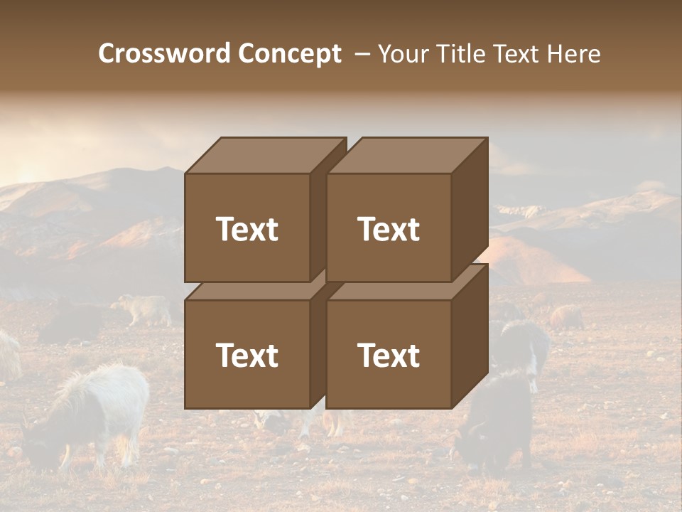 Tibetan Landscape With Grazing Sheep And Goats PowerPoint Template