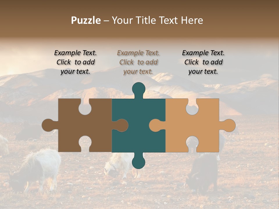 Tibetan Landscape With Grazing Sheep And Goats PowerPoint Template