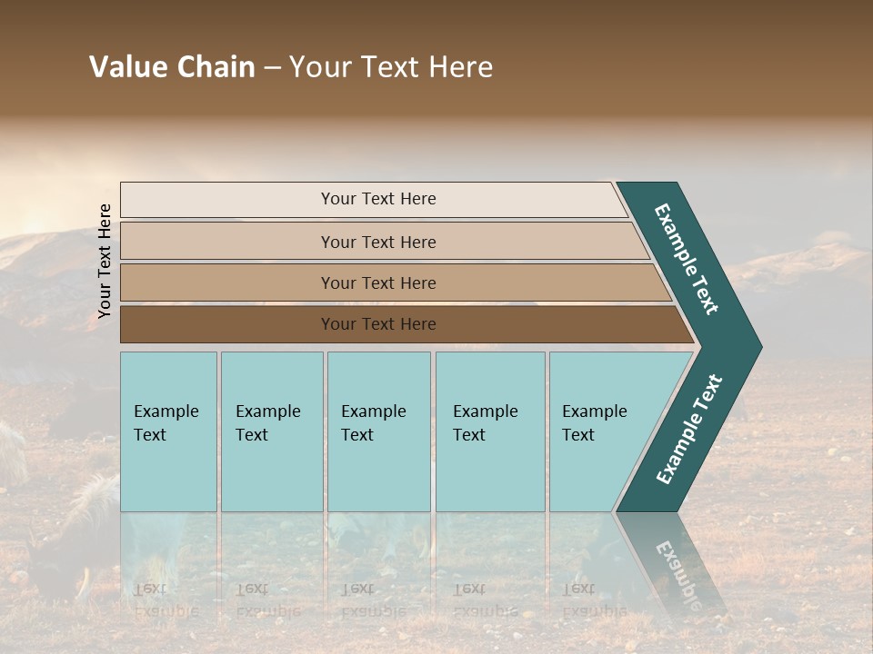 Tibetan Landscape With Grazing Sheep And Goats PowerPoint Template