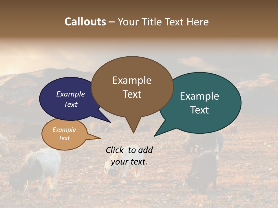 Tibetan Landscape With Grazing Sheep And Goats PowerPoint Template